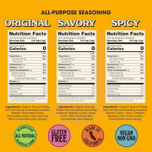 Set) Desert Dust Seasoning Trio Savory, Spicy Chiltepin & Original , All-Purpose Blends with Organic Date Sugar |