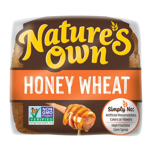 20 oz Nature's Own Honey Wheat, Honey Wheat Sandwich Bread, Loaf