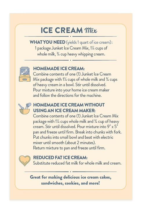 3 4 oz (Pack 3) Junket Chocolate Ice Cream Mix: Makes Quarts Old Fashioned Homemade Ice Cream for Ice Cream Maker