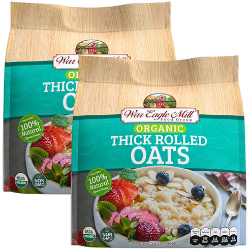 War Eagle Mill Organic Thick Rolled Oats, 24 oz Bag-2 Pack