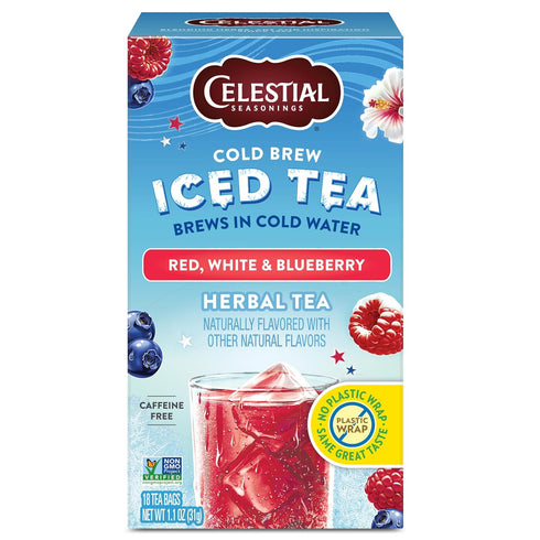 Celestial Seasonings Cold Brew Red, White & Blueberry Iced Tea Bags 18