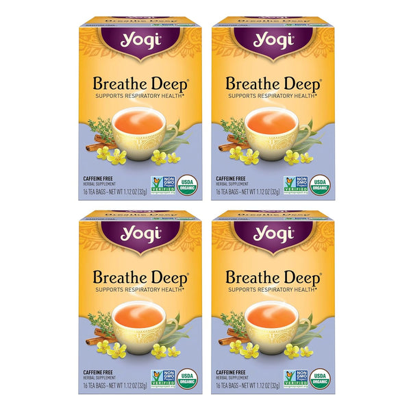 Yogi Tea Breathe Deep Tea - 16 Tea Bags per Pack (4