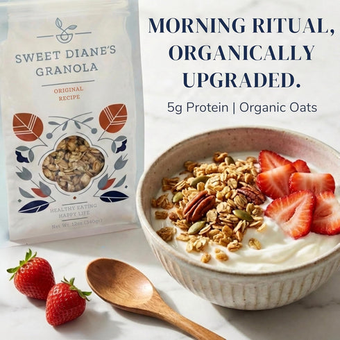Sweet Diane's 2-Pack (12 oz Sweet Dianes Organic Granola Original Recipe | Each) | Low Sugar, High Fiber, Gluten-Free