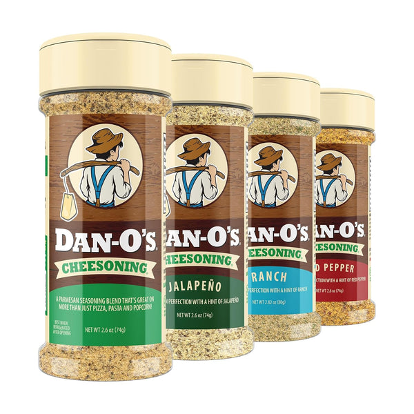 Dan-O's Cheesoning Block Seasoning Set, Small Bottles, 4 Pack, Includes Ranch Cheesoning,