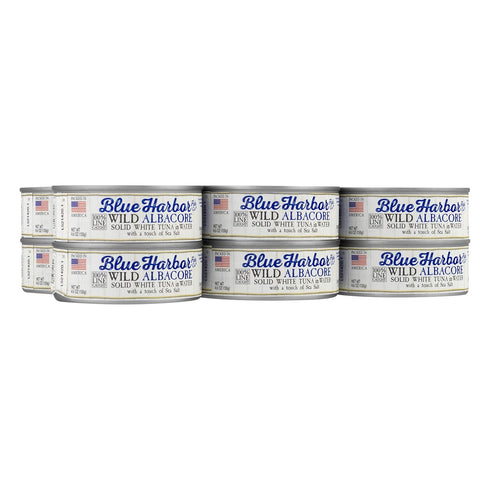 Albacore 4.6 oz (Pack 12) Blue Harbor Fish Co. Wild Solid White Tuna in Water with Sea Salt - Can