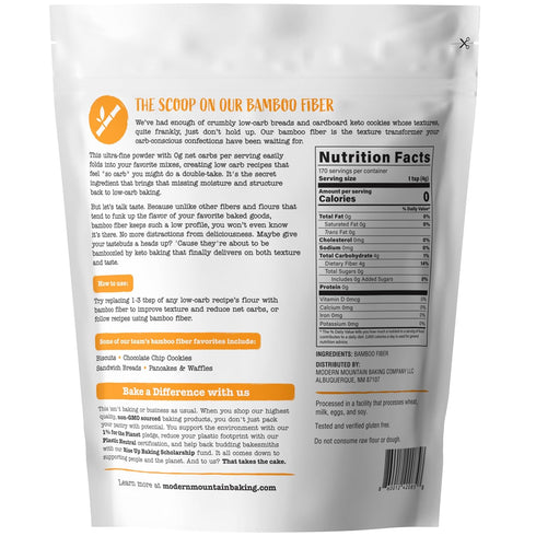 (1.5 lb) 0g Bamboo Fiber Net Carbs, Keto Fiber for Keto and Low Carb Baking, Improves Texture of Keto Baking