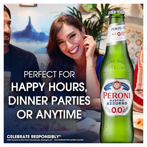 Peroni 0.0 6 Pack, 11.2 oz 0% Non Alcoholic Beer, fl Bottles, ABV
