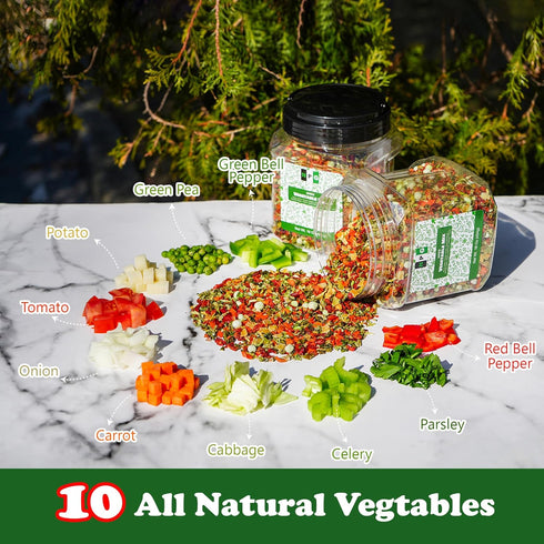 16 Oz (1 LB), 10-Blend NPG Dried Vegetable Mix Dehydrated Vegetables Blend of Bell Peppers, Parsley, Carrots, Onions