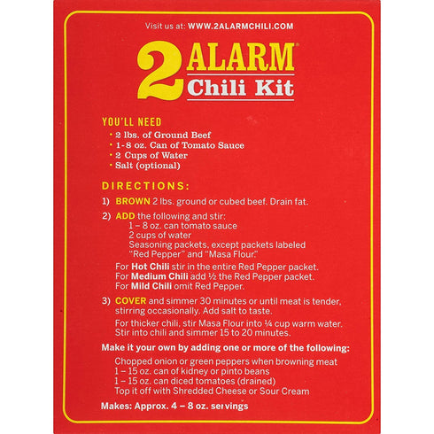 2 (1 3.3 oz) Wick Fowler's Texas Style Alarm Chili Kit Boxes