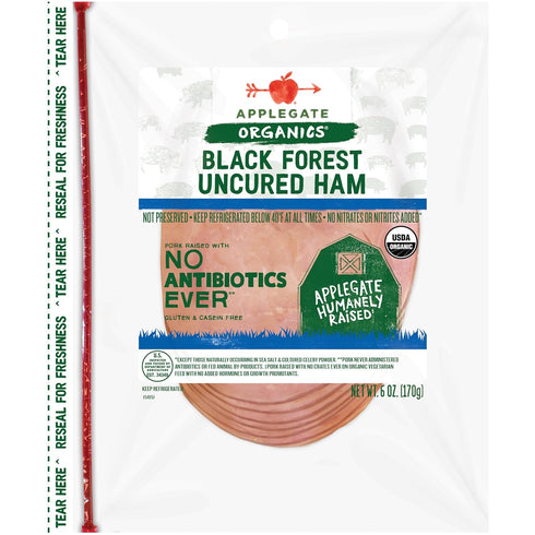 Applegate , Organic Uncured Black Forest Ham, 6 Ounce