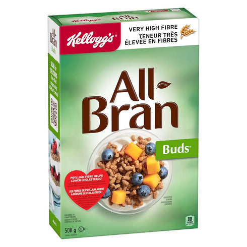 500g/17.6oz, Kellogg's All Bran Buds Cereal (Imported from Canada)