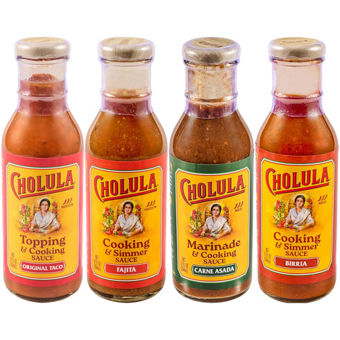 Cholula Cooking Sauce Variety Pack, Includes Original Taco, Fajita, Carne Asada, and