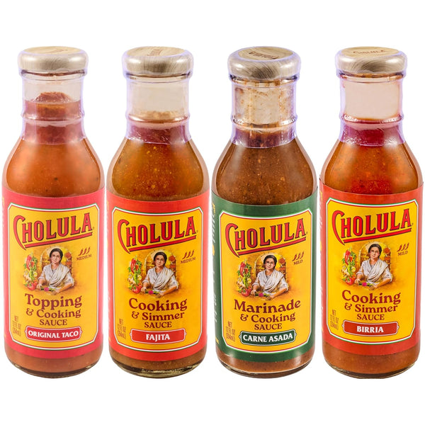 Cholula Cooking Sauce Variety Pack, Includes Original Taco, Fajita, Carne Asada, and