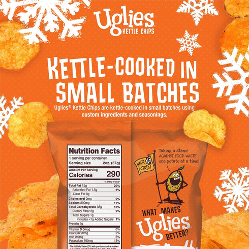 2 Oz. Pack 24 UGLIES Buffalo Ranch Kettle-Cooked Potato Chips, Gluten-Free Snacks, Kosher-Friendly, Non-GMO Snacks