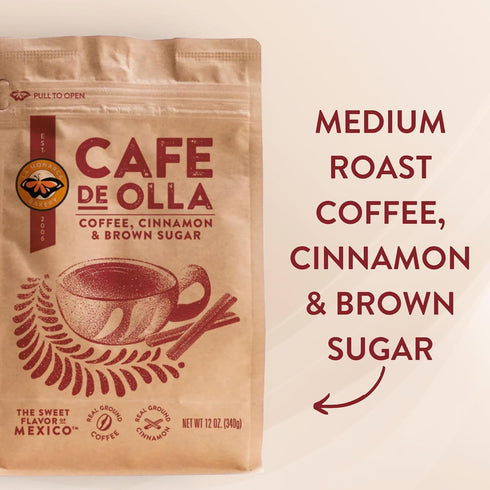 12 (Pack 2), Caf De Olla Ground Coffee, Ounce of Cinnamon and Brown Sugar Spiced Mexican Dark Roast Coffee by La