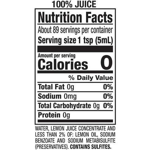 ReaLemon 100% 15 oz (Pack 12), Lemon Juice, fl bottle of Made with Lemon Juice from Concentrate, Gluten-Free, Sodium
