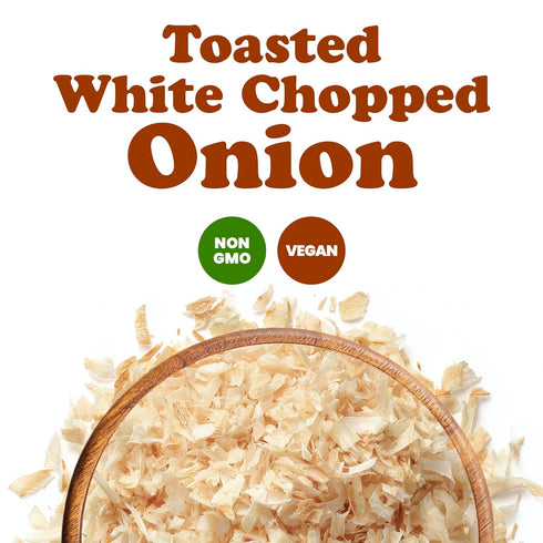 6 Food to Live Toasted White Chopped Onion, Ounces Roasted, Ready to Use. Ideal for Cooking, Soups, Salads. Non-GMO