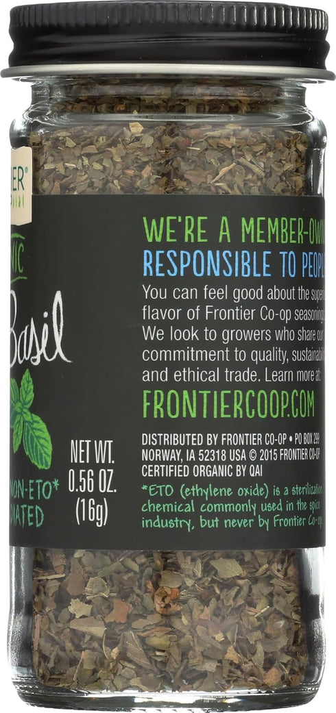 0.56 Frontier Organic Sweet Basil Spice - Leaf Flakes - Ounces