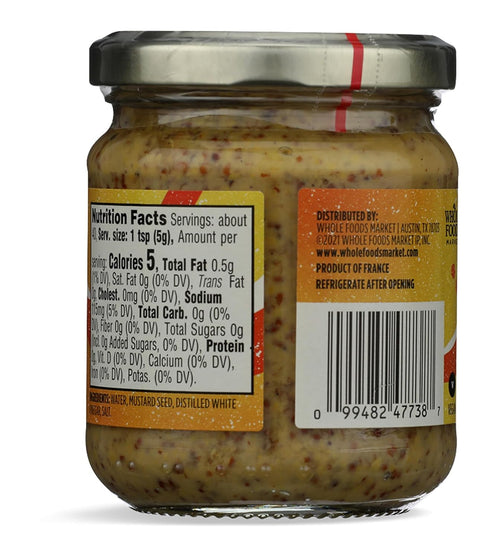 7.06 Whole Foods Market, Coarse Ground Dijon Mustard, Ounce