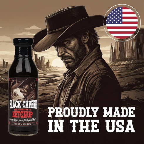 14.5 oz Black Cavern - The Ketchup Alternative, Tomato-Free Condiment for Burgers, Steaks, Hot Dogs & Fries, No High