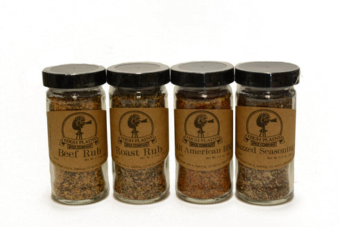 High Plains Spice Company Set 4 Set Beef Box Gift of ~ Gift by ~ Gourmet Meat and Veggie Spice Blends & Rubs For Beef