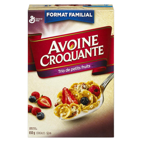 Oatmeal Crisp 650g/22.9oz, General Mills Family Size Triple Berry Cereal, (Imported from Canada)