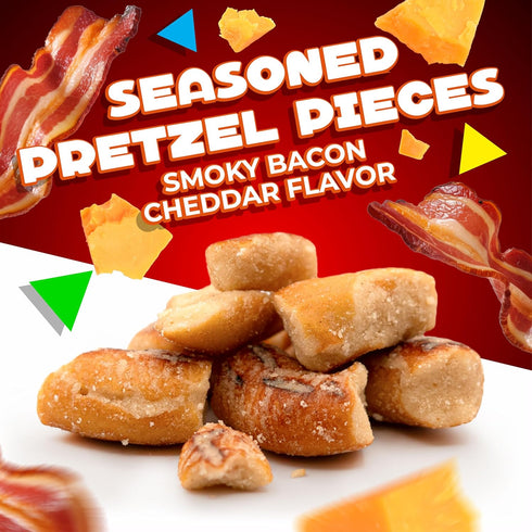 1 Smoky Bacon Cheese Pretzel Pieces | Pound Bag | Bold Flavored, Naturally Seasoned Pretzels | Crunchy, Salty Pretzel