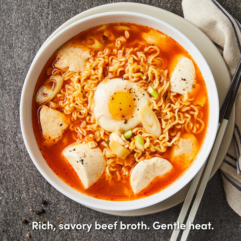 13-Hour Simmered 4 4.23 oz (Pack 18) OTOKI Jin Ramen Mild Korean Instant Ramen, Beef Bone Broth, Mild Savory Flavor