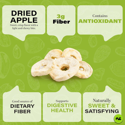 (80oz, 5 LB) NUT CRAVINGS - Dried Apple Rings Slices, No Sugar Added - Chewy Soft Texture Sweet Healthy Snack, Vegan