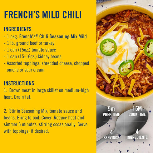 1 oz (Pack 12) French's Mild Chili Seasoning Mix