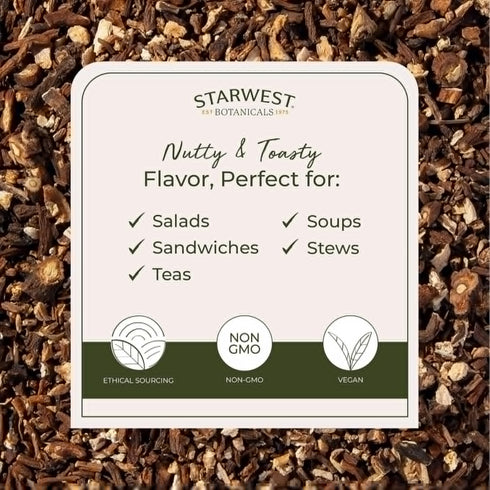 4 oz Starwest Botanicals Organic Raw Dandelion Root - Loose Leaf Herbal Tea, Cut & Sifted, Certified Kosher, Non-GMO