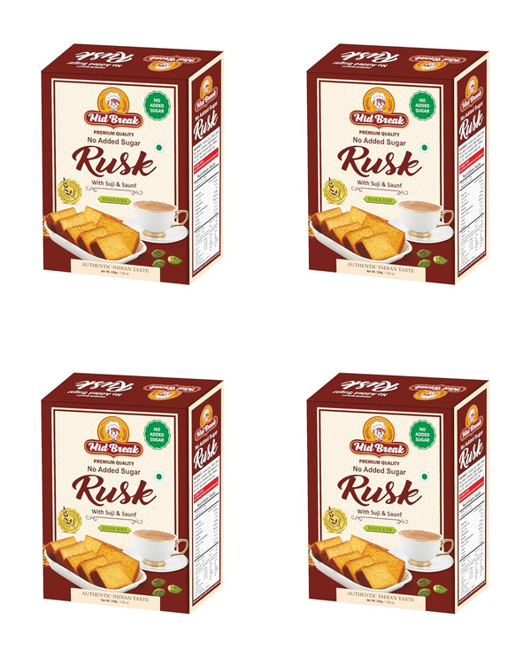 Mid Break Midbreak No Added Sugar Rusk - 200gm (Pack Of 4) | Handmade