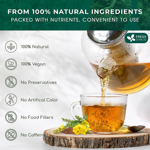 75 FreshDrinkUS, StrongerLungs Tea Bags - Mullein Leaf, Ginseng, Elderberry, Ginger & Thyme - Supports Lung Cleanse