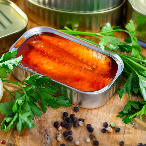3, 4.4 oz (Pack 3) Sanniti Mackerel Fillets in a Rich Tomato Sauce | Super Food | High in Protein | High in Omega