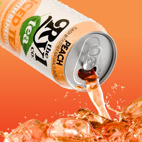16.0 Oz (12-Pack) Ryl Iced Tea, Peach, Antioxidant Superblend, No Artificial Ingredients, Fl