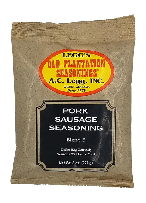 A.C. Legg Old Plantation Seasonings, Pork Sausage Seasoning Blend, 6 - 8 Ounce