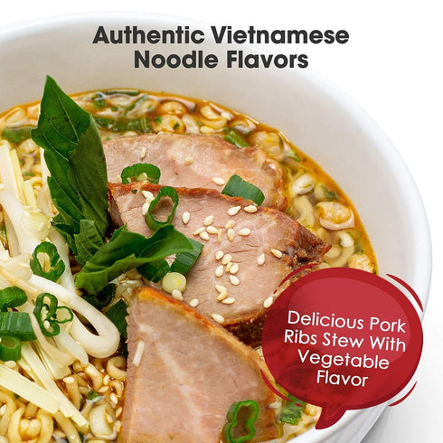 Pack 30) OMACHI Golden Potato Noodles - Beef ,Pork, Shrimp Flavors - Made with Natural Ingredients (Braised Pork Rib