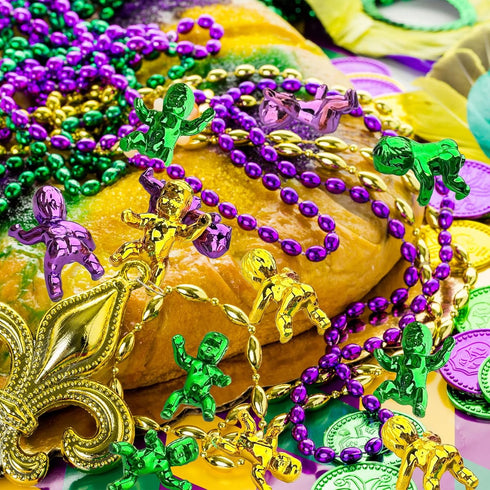 24PCS 1.2inch Counting MEMOVAN Mardi Gras King Cake Babies Purple Green Gold Tiny Plastic Babies Mini Baby Figurines