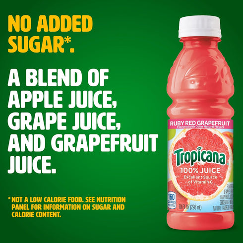 10 (Pack 24) Tropicana Ruby Red Grapefruit Juice, Ounce
