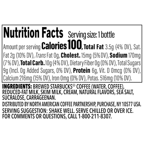 9.5 Oz (Pack 12) Starbucks Frappuccino Lite, Sea Salt Caramel Gelato, Fl Bottles