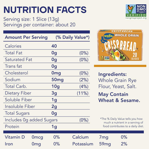 Pack (Pack 4), Wasa Crispbread Variety of Sourdough and Whole Grain, Crackers, Non-GMO Ingredients, Fat Free