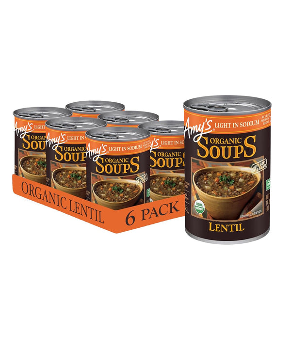 Amy's Soup, Vegan, Gluten Free, Organic Lentil, Light in Sodium, 14.5 Ounce