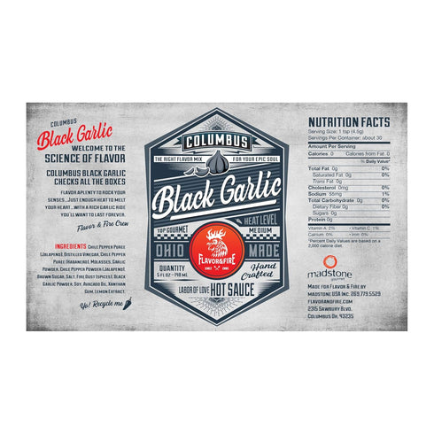 Clamlube (5oz, Flavor and Fire Foods, Black Garlic, Columbus Hot Sauce, Pepper Infused, Award Winning, North Market Hot