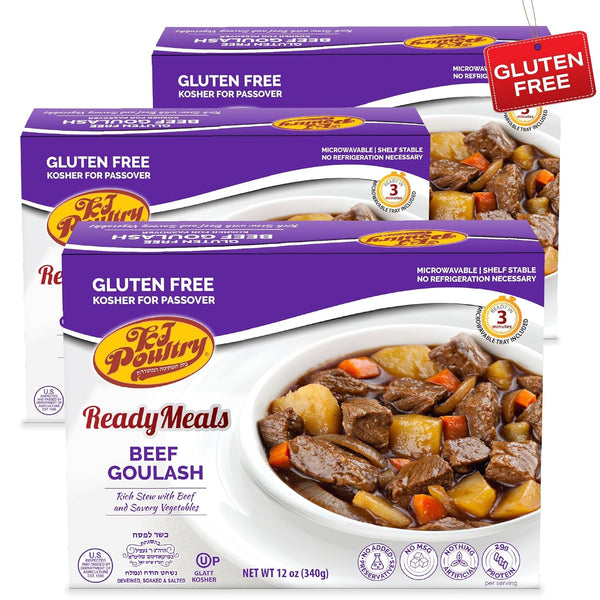 KJ Poultry Kosher for Passover Gluten Free Meals, Beef Goulash Stew with