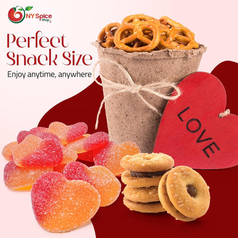 Gummy 3 Gummies NY Spice Shop Peach Hearts Candy - Pound Peach Flavored Heart Shaped Candy - Sweet Peachy for Holidays
