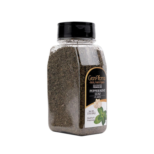 (2.4 GranAroma Peppermint Leaf Flakes, Aromatic Dried Herb for Tea, Baking, Cooking, DIY Skincare Ounce)