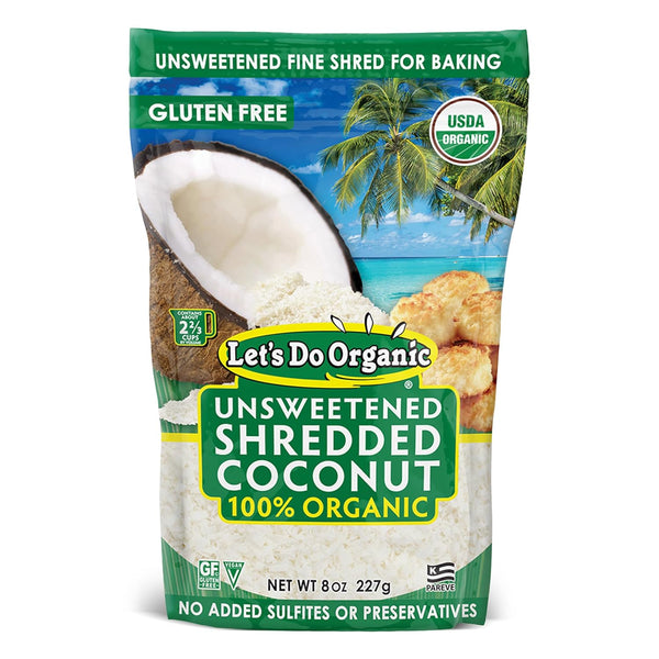 Let's Do Organic Unsweetened Shredded Coconut - Coconut Shreds, Great for Baking,