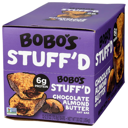 Bobos Oat Bars 2.5 (Pack 12) Bobo's Stuffed Chocolate Almond Butter Oat Bars, Gluten Free, Ounces
