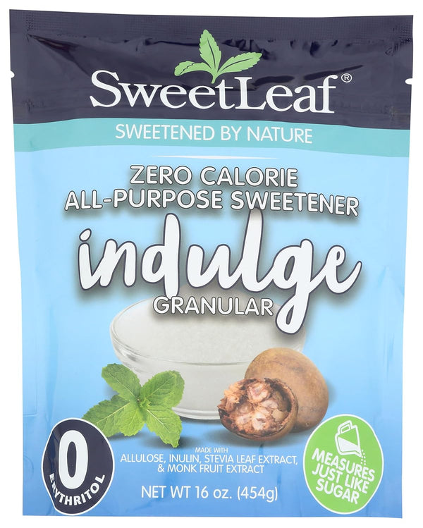 SweetLeaf Indulge Sweetener - Sugar Substitute with Stevia, Monk Fruit, Allulose, &