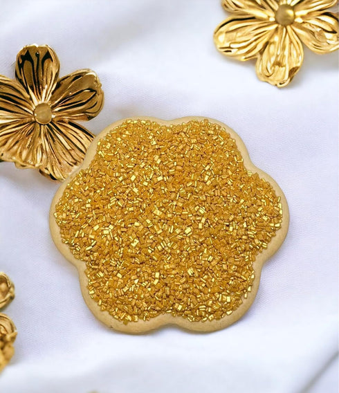 Sweet Evas SHIMMER METALLIC SPARKLING GOLD SUGAR CRYSTALS-Dairy Free,Gluten Free,Egg Free,Vegan,Soy Free,Nuts